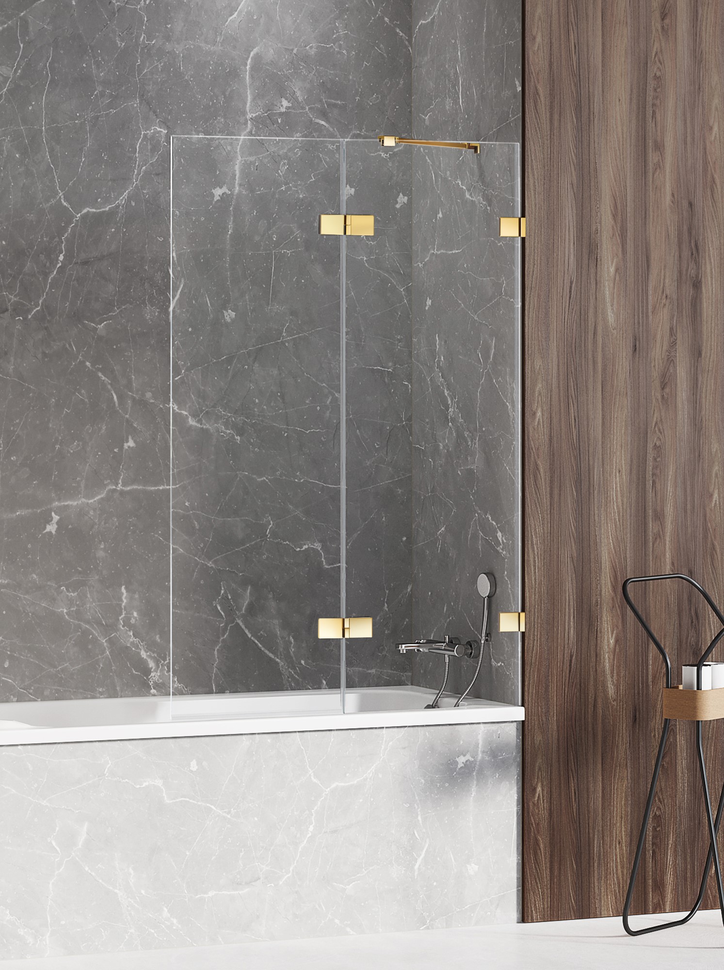 Darmowa Dostawa - Parawan nawannowy dwuczęściowy New Trendy Avexa Gold Shine EXK2186