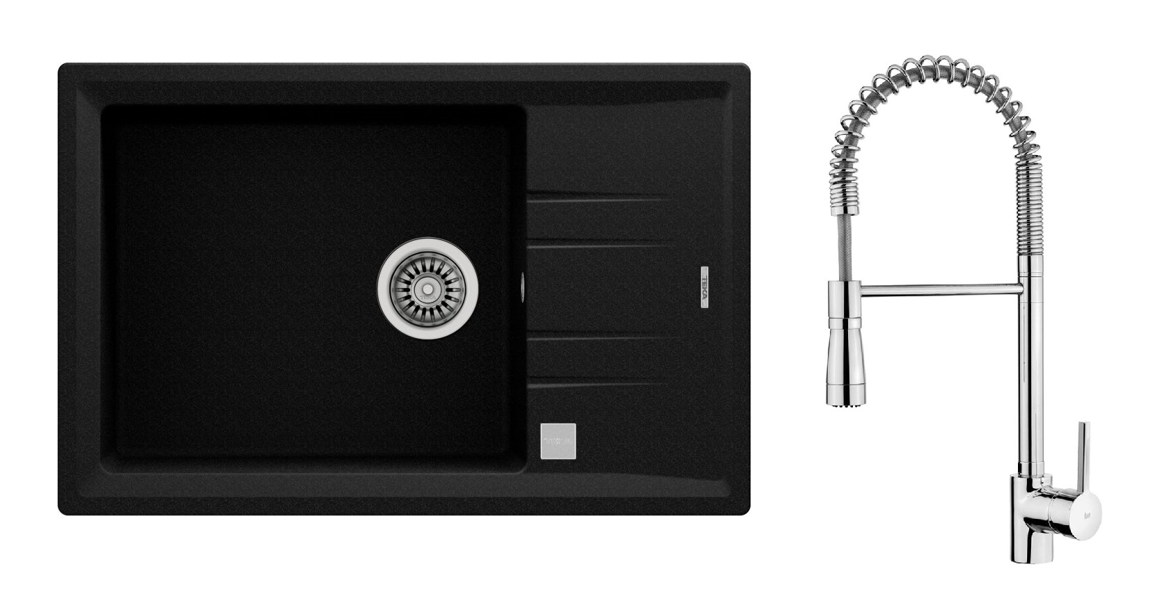 Darmowa Dostawa - Zlewozmywak z baterią onyx/chrom Teka Stone abset9400