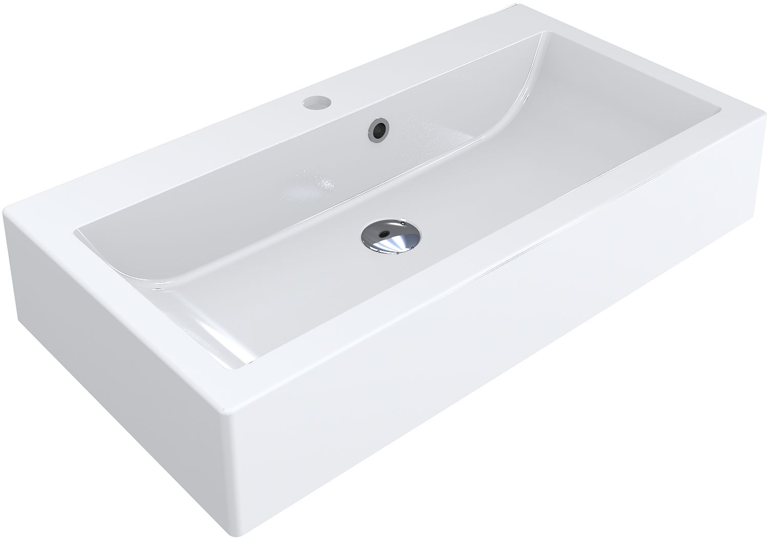 Darmowa Dostawa - Umywalka 79.3x42.3 cm prostokątna nablatowa biała Miraggio Oskar 0000228