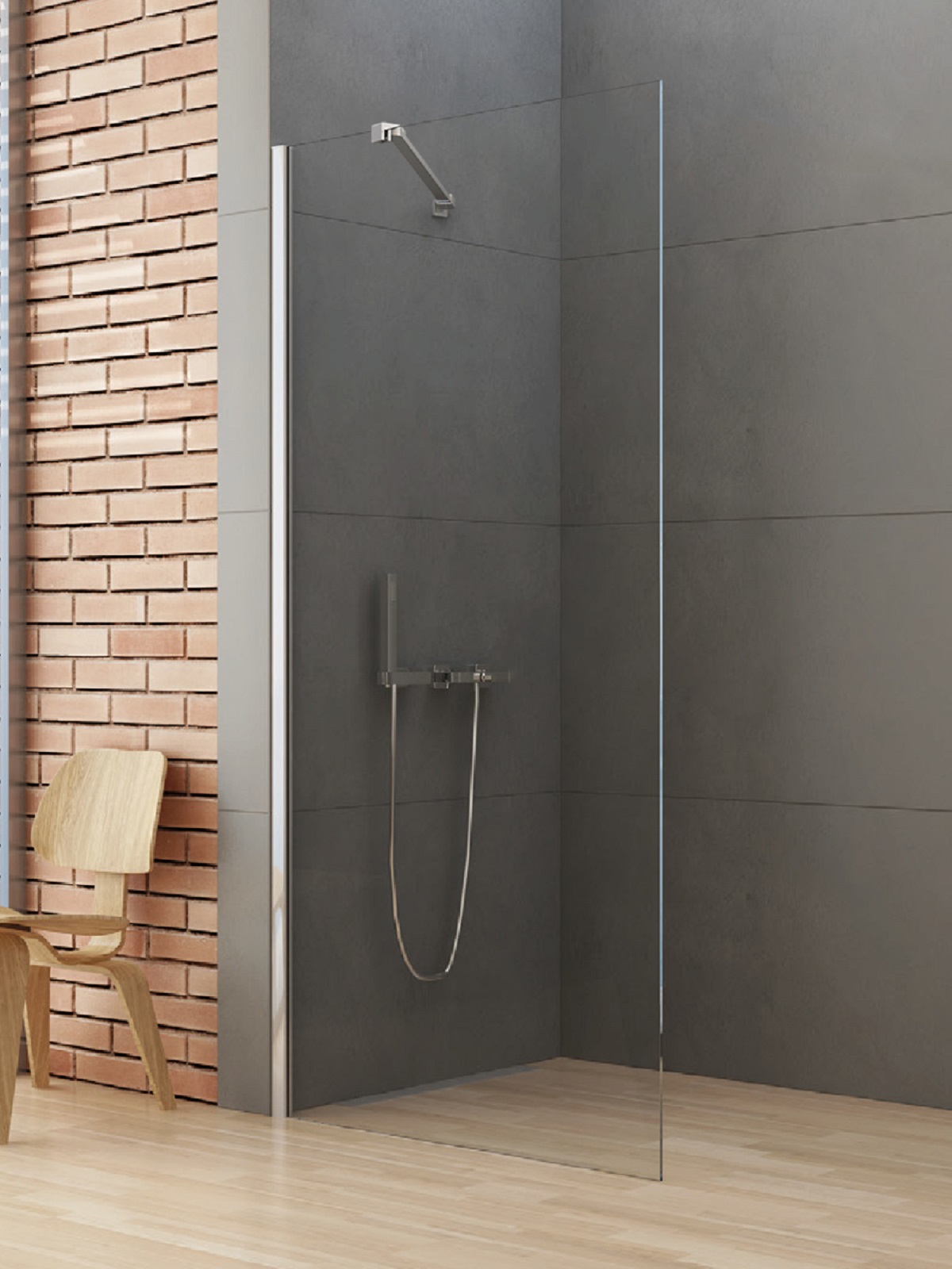Darmowa Dostawa - Ścianka prysznicowa walk-in 100 cm chrom połysk/szkło przezroczyste New Trendy New Soleo K0460