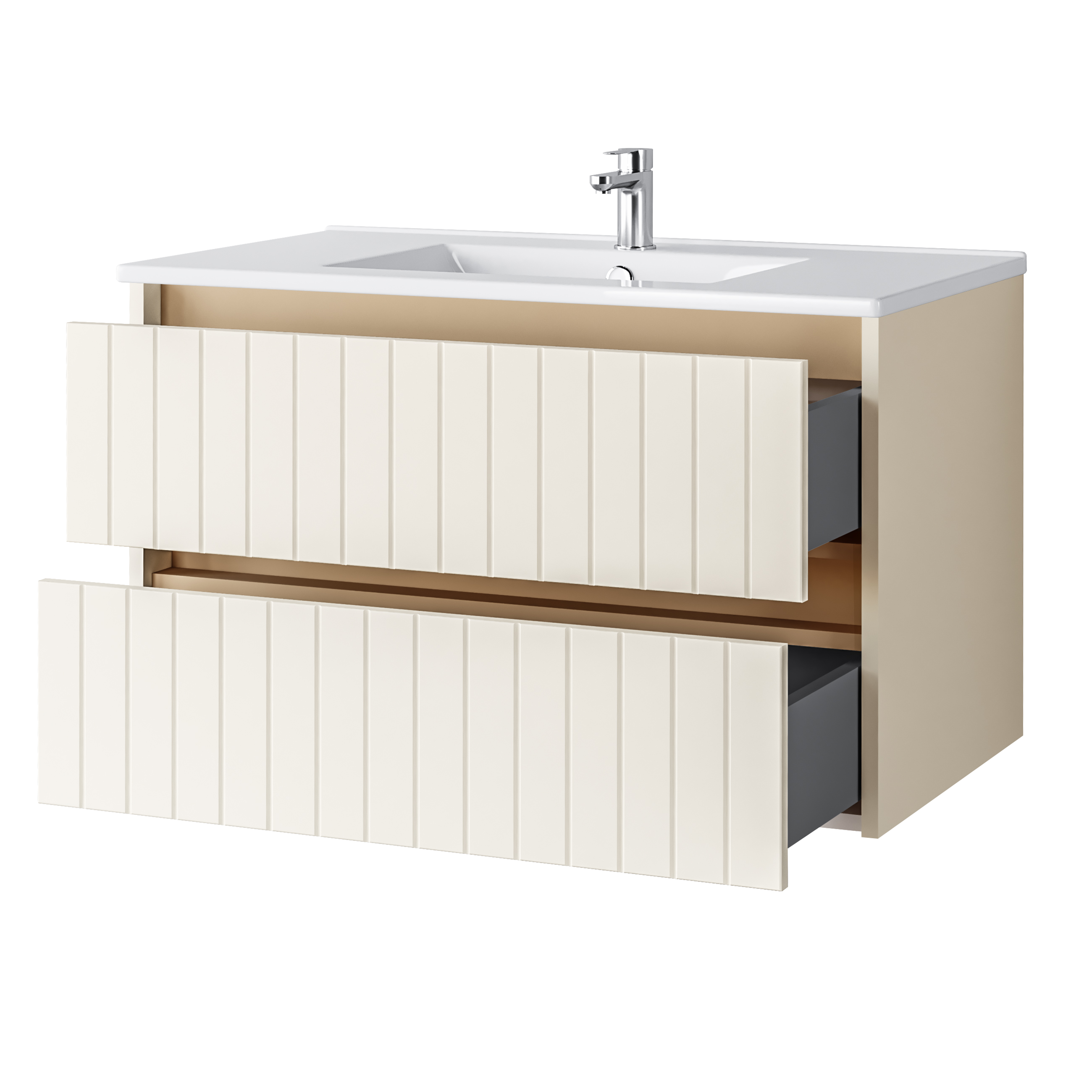 Darmowa Dostawa - Umywalka z szafką 80 cm beżową Uptrend Melito 002SU8002UP4530800
