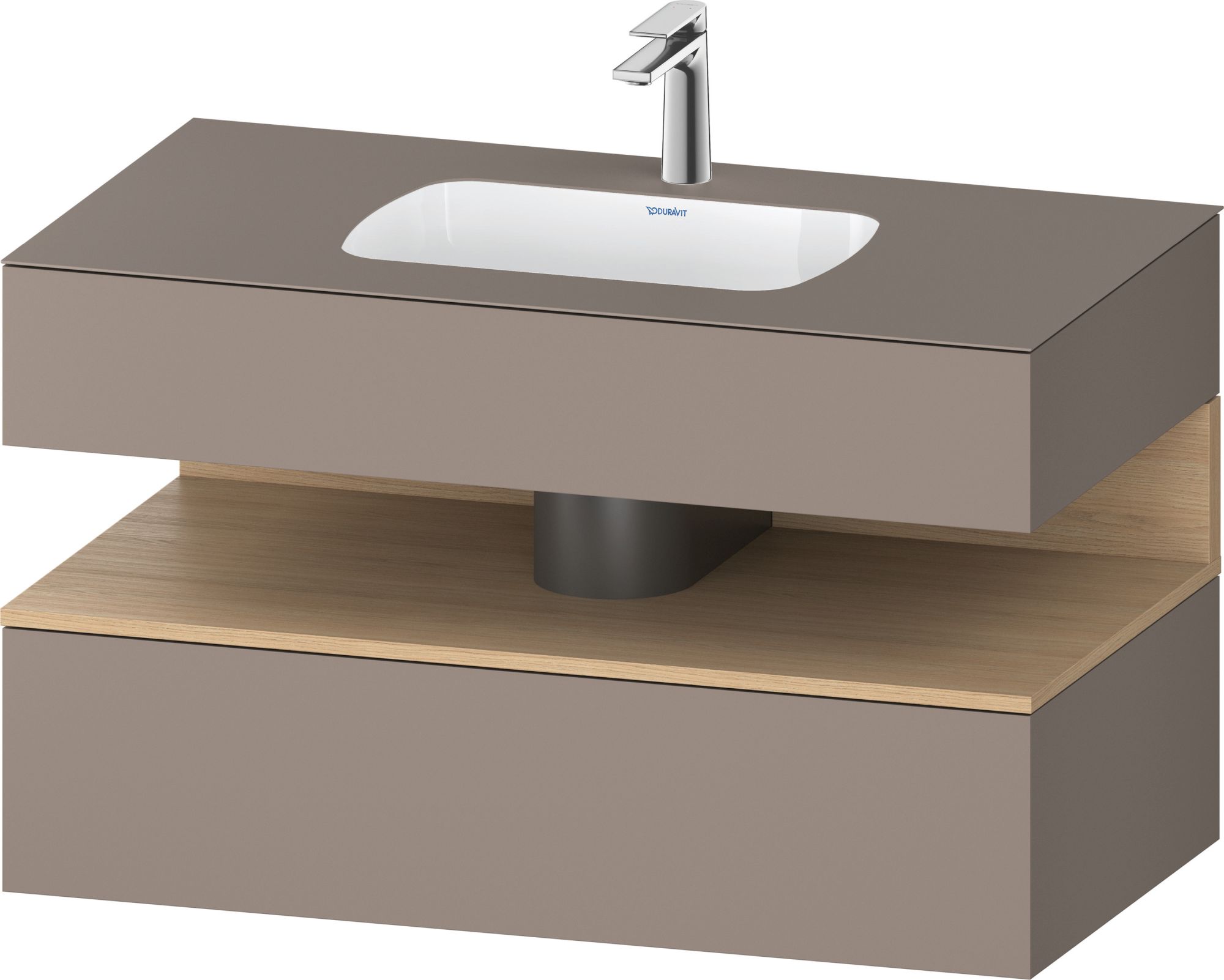 Darmowa Dostawa - Umywalka z szafką 100 cm beż Duravit Qatego QA4786030430010