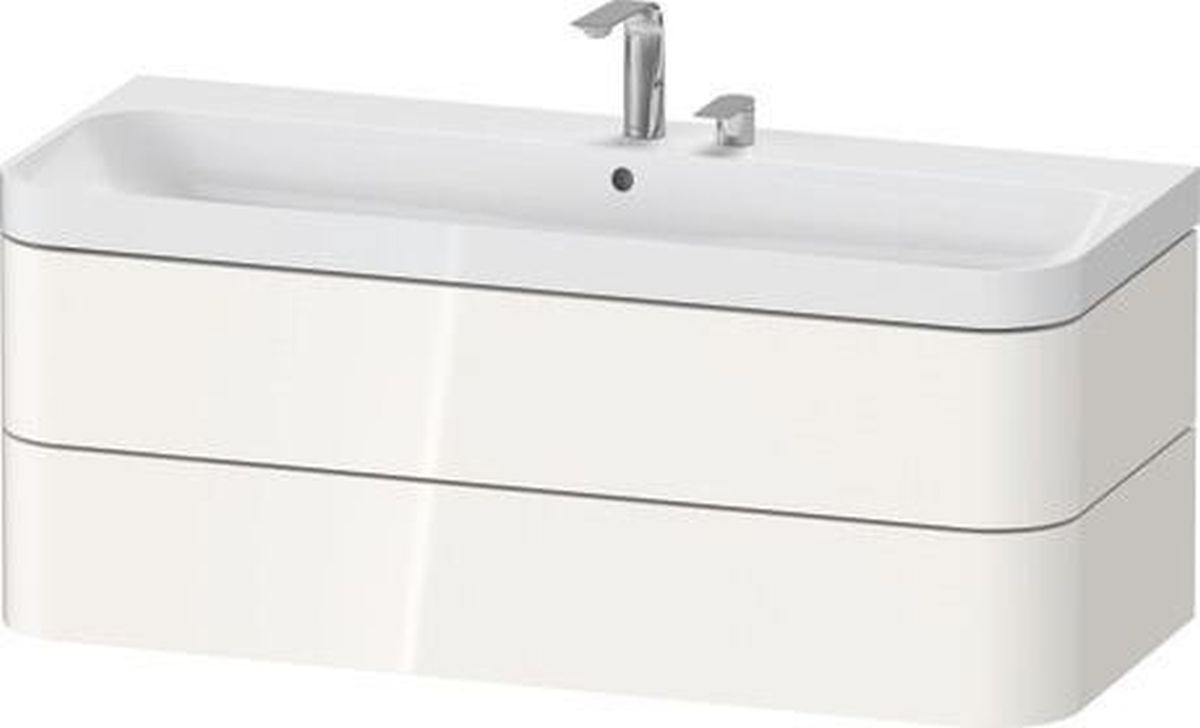 Darmowa Dostawa - Umywalka z szafką 117.5 cm białą Duravit Happy D.2 Plus HP4349E22220000