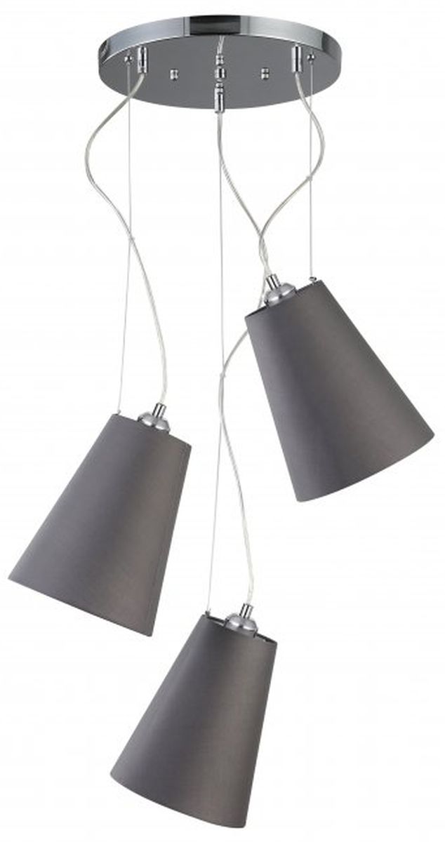 Darmowa Dostawa - Lampa wisząca 3x40 W szary/popielaty GTV Kasel OSKAS315DEC