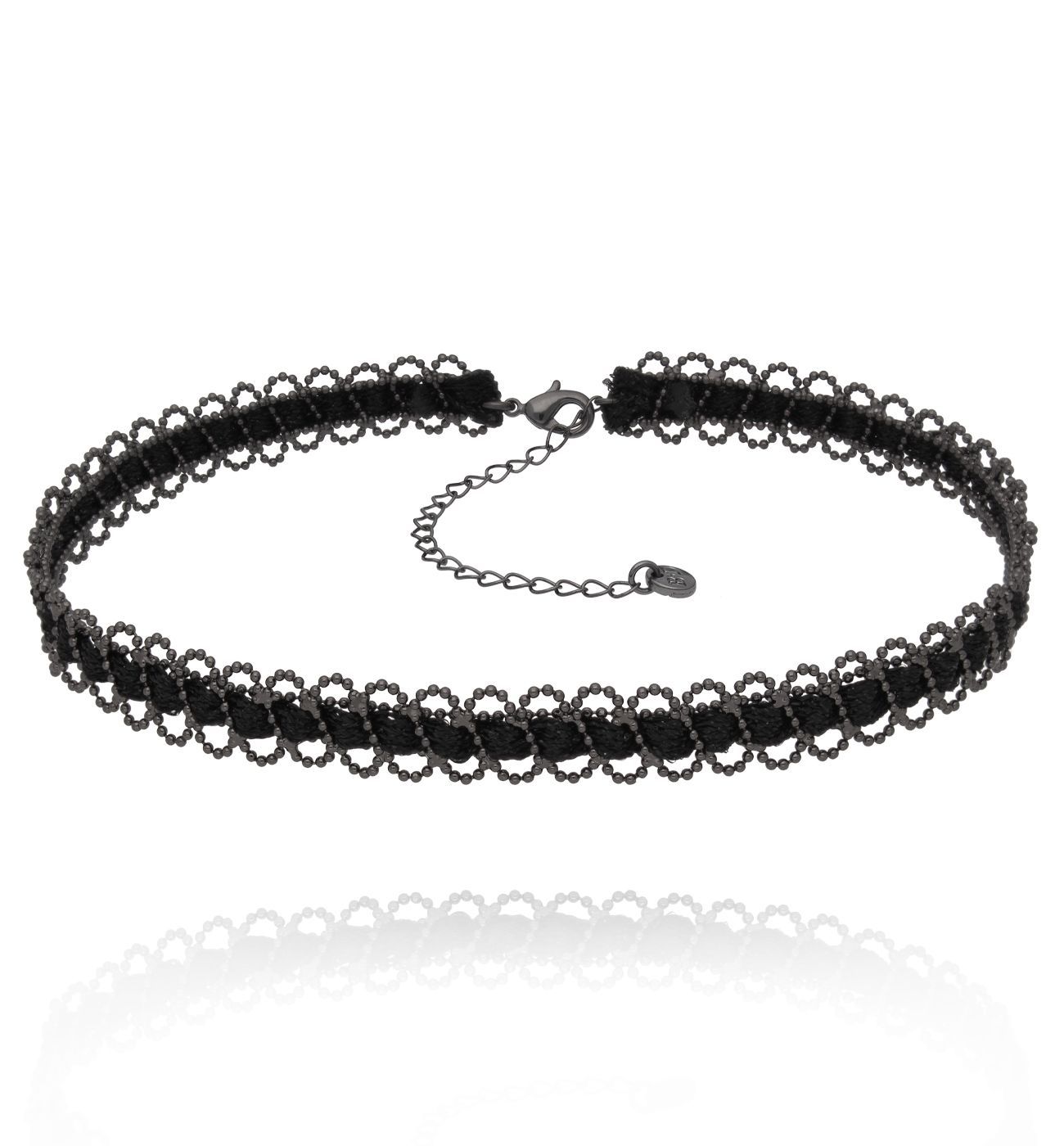 Choker czarny pleciony - By Dziubeka