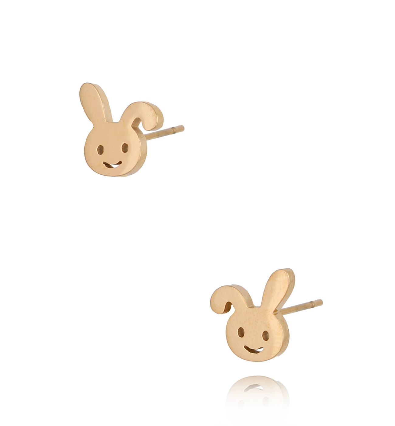 Kolczyki króliczki złote Bunny - By Dziubeka