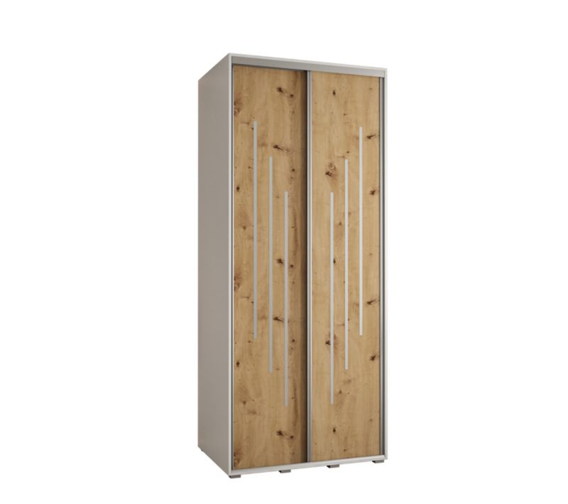 Szafa przesuwna Abiks DAVOS 8 wysoka szer.120cm gł.60cm biały/artisan/srebrny 1szt.