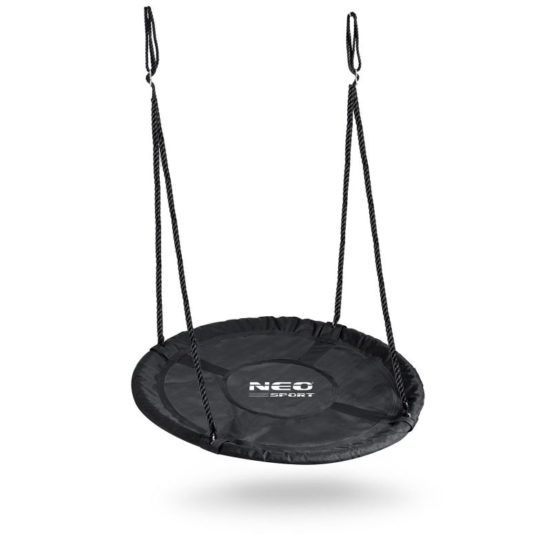 Huśtawka ogrodowa Neo-Sport bocianie gniazdo fotel wiszący bujany 110 cm czarna 1 szt.