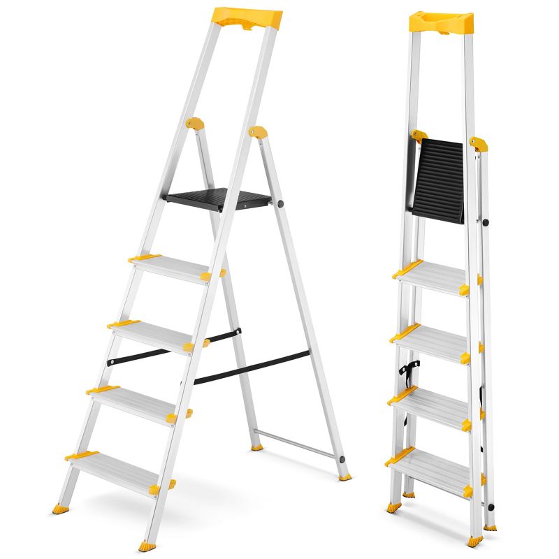 Drabina aluminiowa jednostronna 5 stopniowa DRABEST MAX szerokie stopnie 150kg 1 szt.