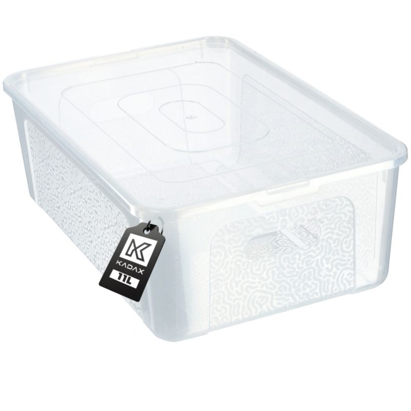 Pojemnik KADAX Plastikowy 11L Z Pokrywą Zamykany Pudełko Organizer Przezroczysty 1 szt.