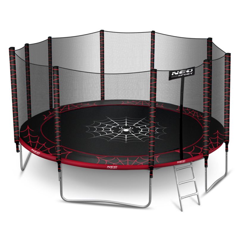 Trampolina ogrodowa Neo-Sport PAJĄK 465cm 15ft + drabinka + siatka zewnetrzna 1szt.