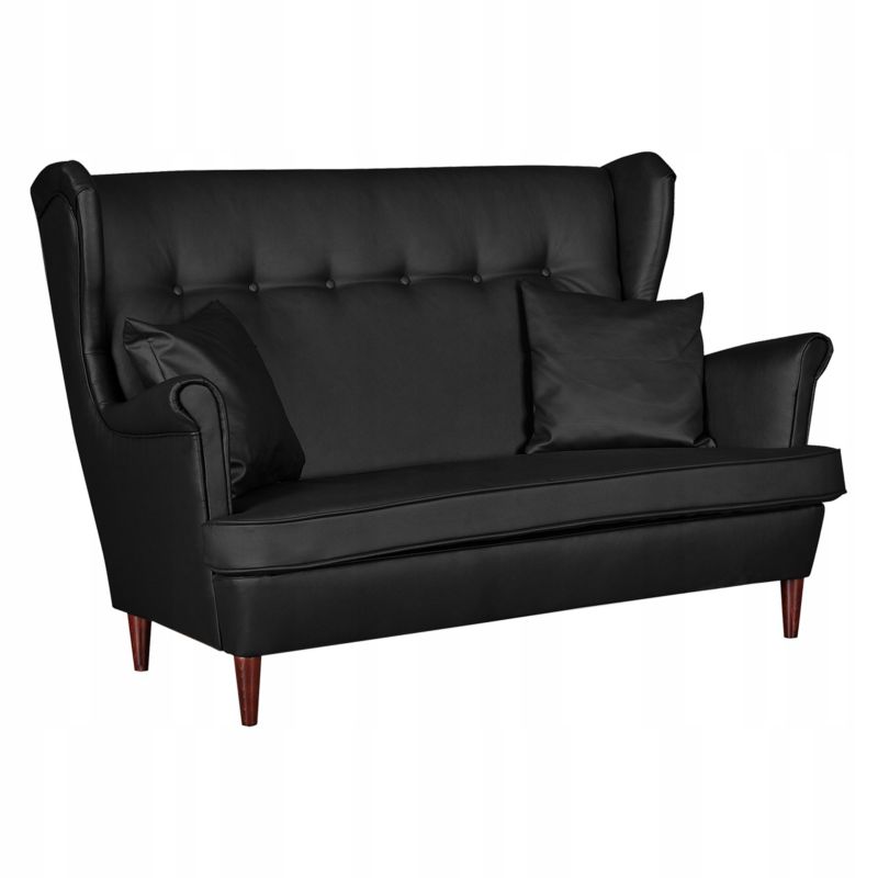 Sofa kanapa uszak do salonu nierozkładana Family Meble Eko skóra czarna 1szt