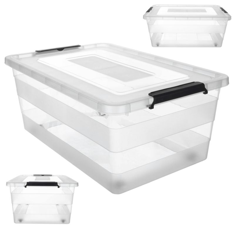 Pojemnik KADAX Z Pokrywą Do Przechowywania 40L Organizer Plastikowy Na Zabawki Przezroczysty 1 szt.