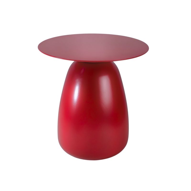Stolik drewniany Kayani Baobab 34 śr. 33 cm bordowy 1 szt.