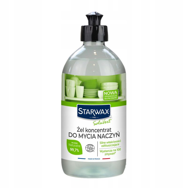 Żel Koncentrat do Mycia Naczyń Starwax Soluvert, ekologiczne mycie naczyń 500 ml
