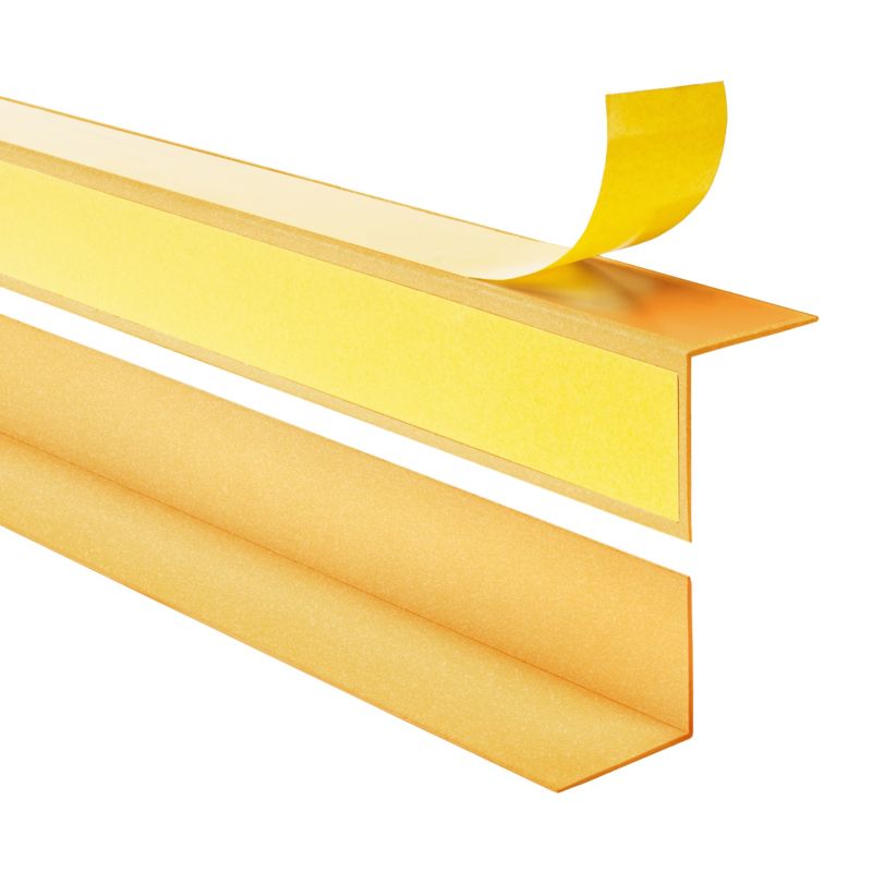 Kątownik twardy PCV 50x20mm, QUEST samoprzylepny, klejony po zewnętrznej stronie, ozdobny profil L kątowy, KTZ, złoty, 2m