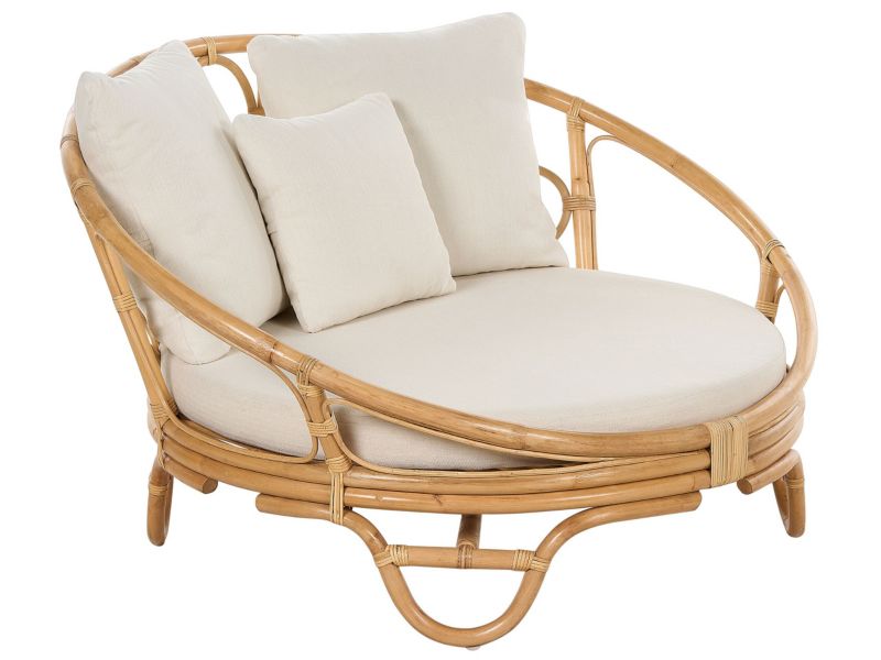 Łóżko ogrodowe Rattan Naturalny Rossano 1 szt.
