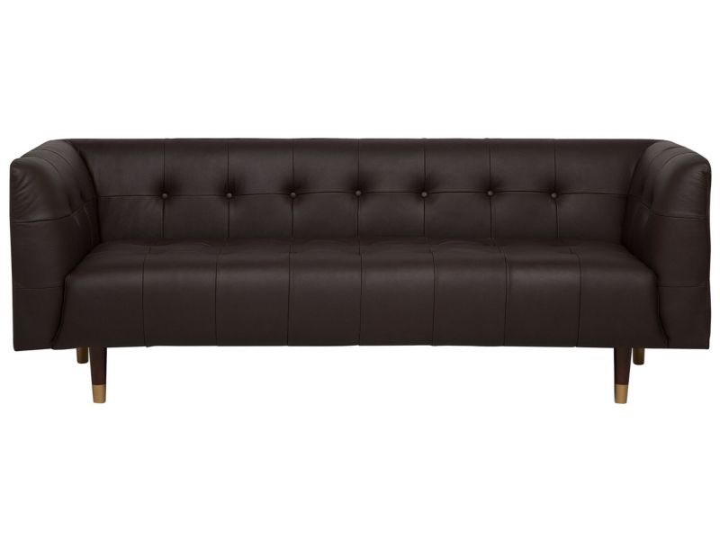 Sofa 3-osobowa skórzana brązowa Byske 1 szt.