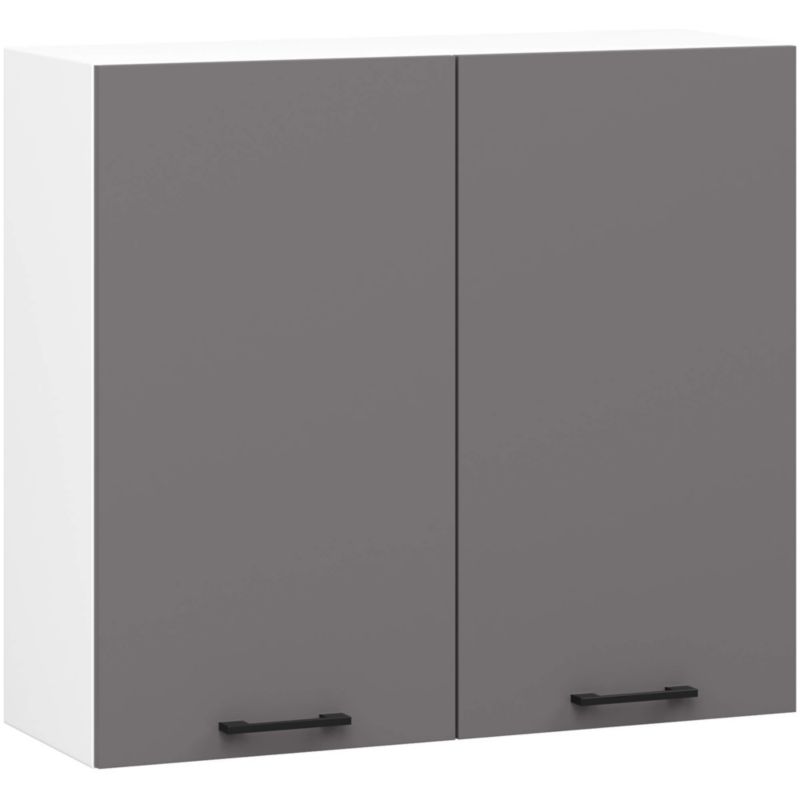 Szafka kuchenna Akord W80 system Oliwia H720 Biała 80 cm 2 drzwi kolor Grafit Szary mat 2 półki 80x30x72 cm 1 szt.
