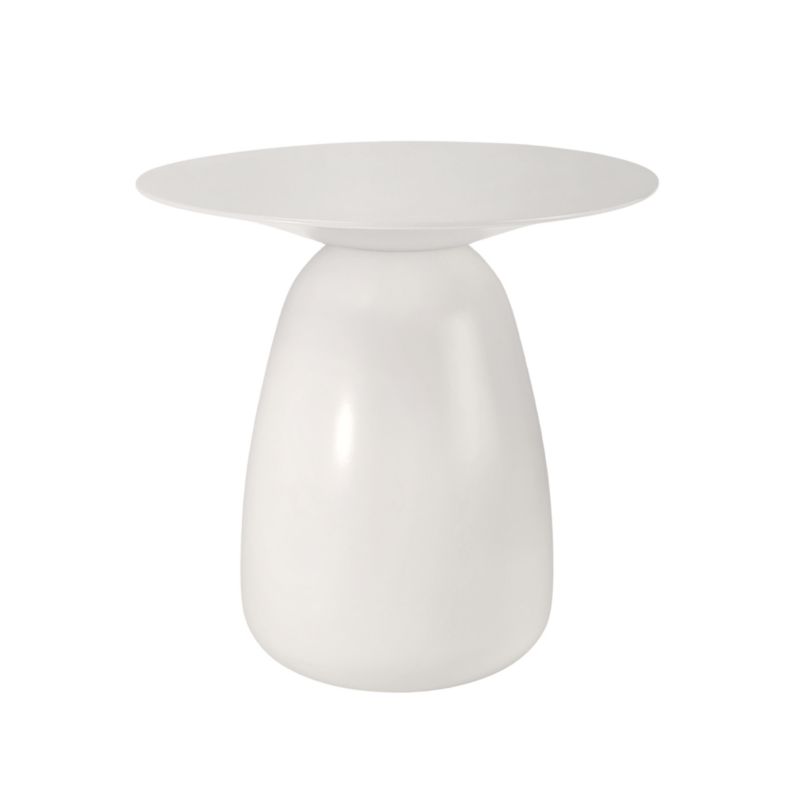 Stolik drewniany Kayani Baobab 34 śr. 33 cm biały ral 1 szt.