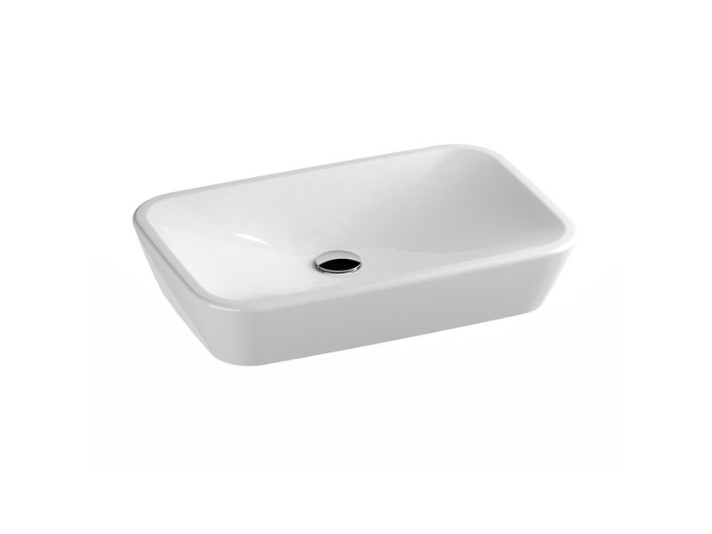 Prostokątna umywalka ceramiczna nablatowa Ravak Ceramic R 600 biała 1 szt