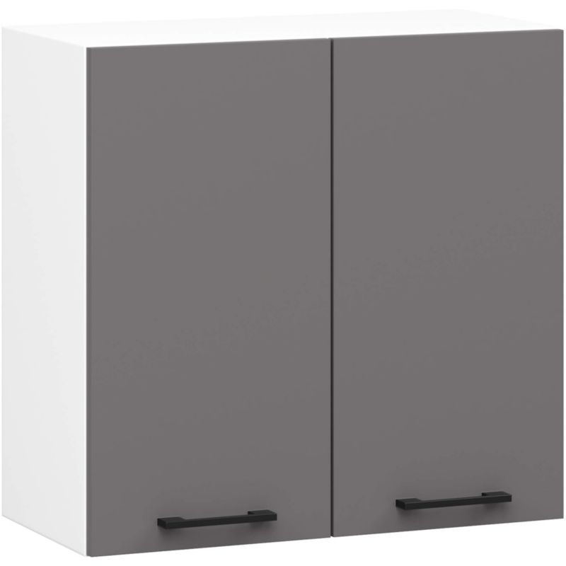 Szafka kuchenna Akord W60 system Oliwia Biała 60 cm 2 drzwi kolor Grafit Szary mat 2 półki 60x30x58 cm 1 szt.