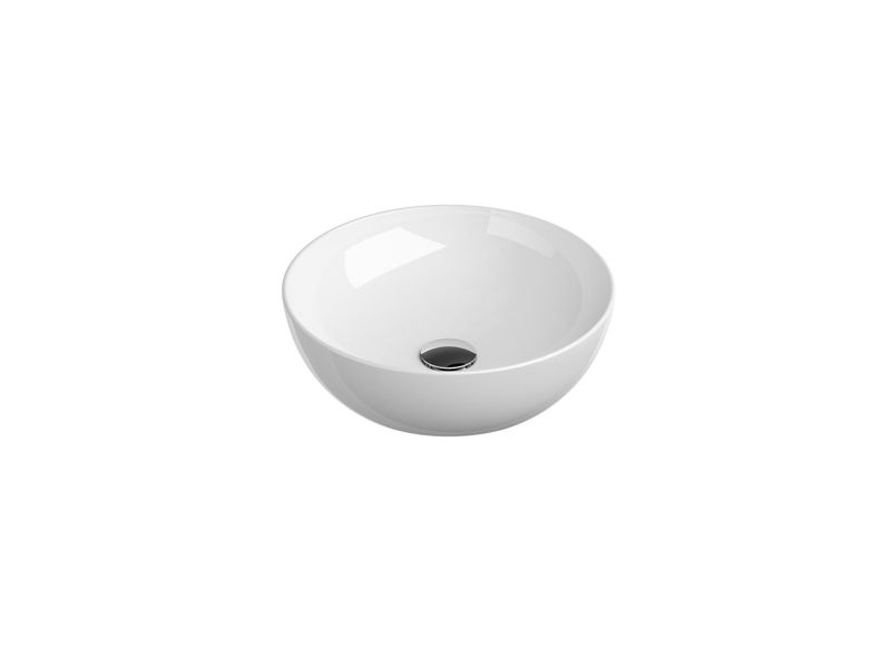 Okrągła umywalka ceramiczna nablatowa Ravak Uni Slim 400 B biała 1 szt