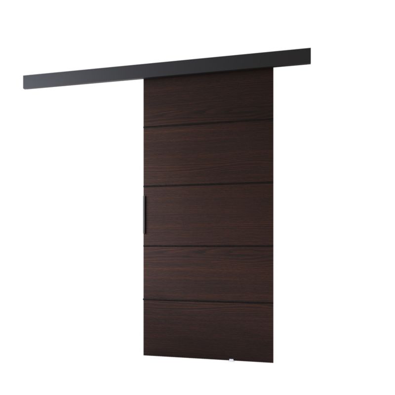 Drzwi przesuwne MINIO go for it PRIM 1K 96 cm wenge z czarną maskownicą i listwami 1 szt.