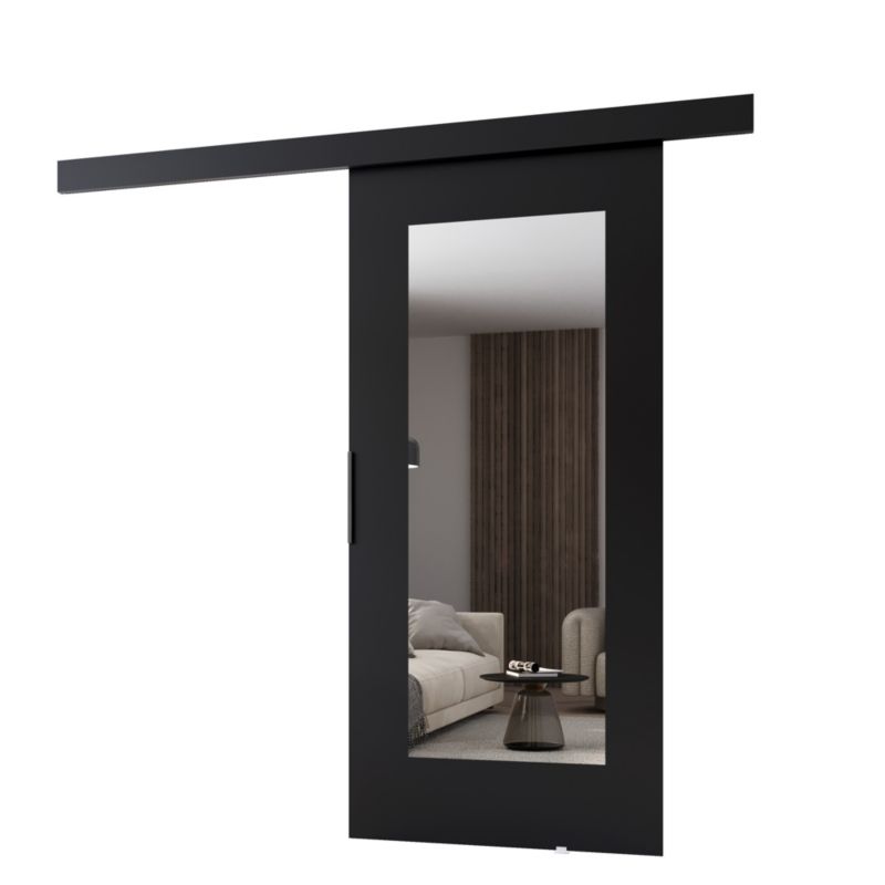 Drzwi przesuwne MINIO go for it CLEAN I 96 cm czarne z lustrem 1 szt.