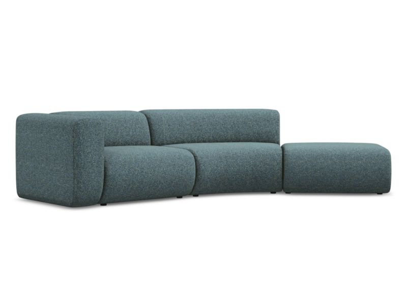 4-osobowa kanapa modułowa prawa Makamii Ekahi z tkaniny strukturalnej 335x166 cm jeans 1 szt.