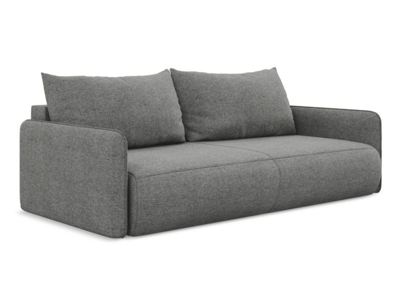 Kanapa 3-osobowa z funkcją spania Makamii Nanea z tkaniny szenilowej 216x105 cm słoniowy 1 szt.