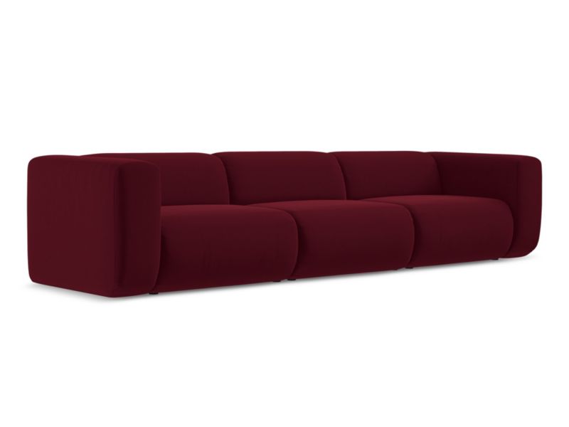 4-osobowa kanapa modułowa Makamii Ekahi z weluru 319x89 cm burgundowy 1 szt.