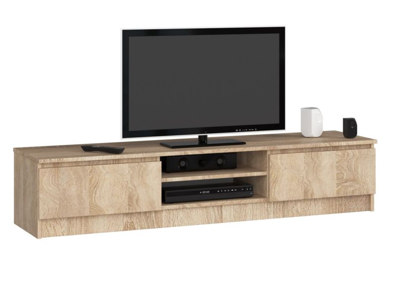 Szafka RTV Akord Dąb Sonoma 160 cm 2 drzwi kolor Dąb Sonoma mat 2 półki 160x40x33 cm 1 szt.