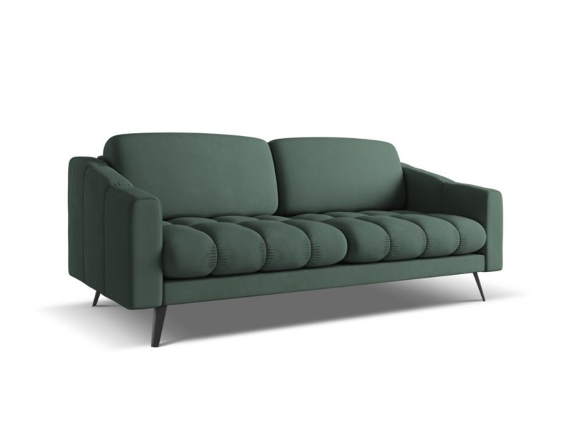 Kanapa 3-osobowa Makamii Nalu z tkaniny szenilowej 202x95 cm zielony 1 szt.