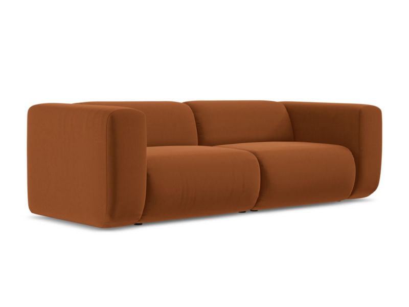 3-osobowa kanapa modułowa Makamii Ekahi z weluru 228x89 cm terakota 1 szt.