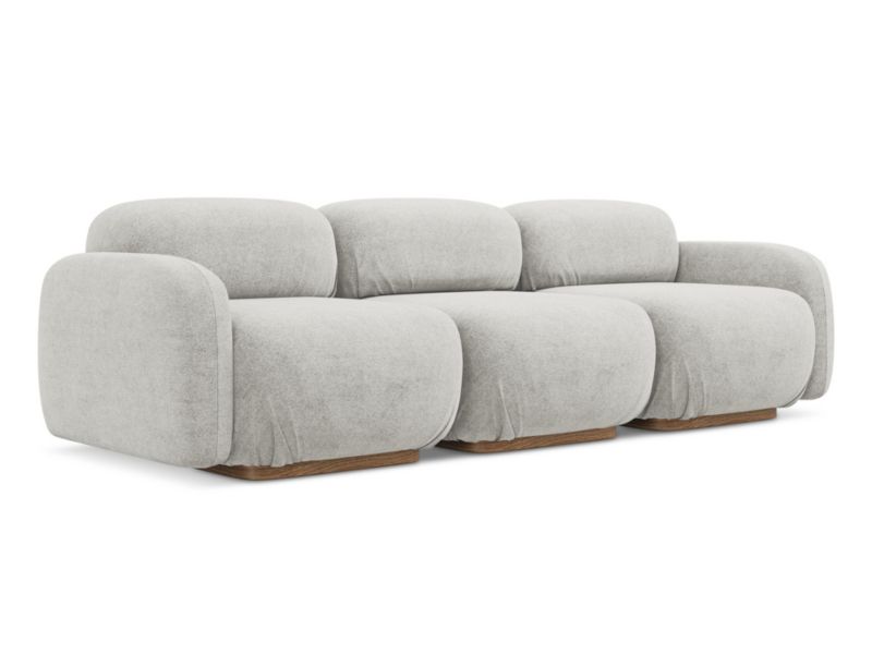 4-osobowa kanapa modułowa Makamii Ailani z tkaniną boucle 270x95 cm srebrny 1 szt.
