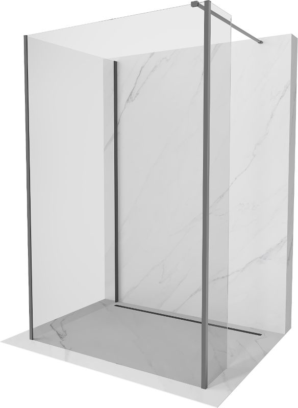 Ścianka prysznicowa walk-in Mexen Kioto gun metal 125x100x30 cm 1 szt.