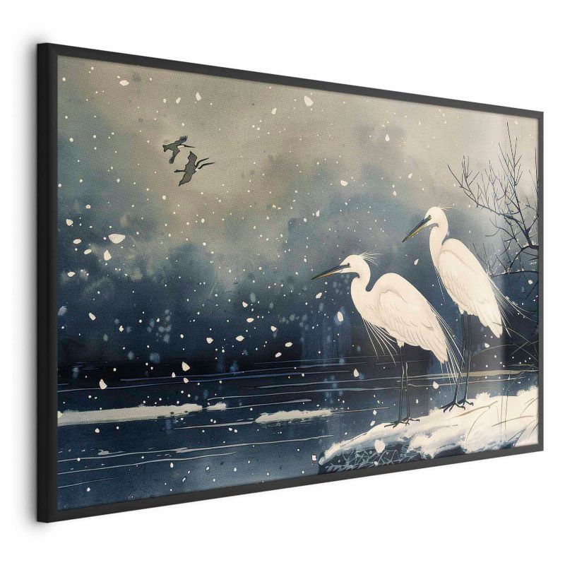 Plakat Artgeist Czaple nad stawem 42x29,7 cm z ramą czarną 1 szt