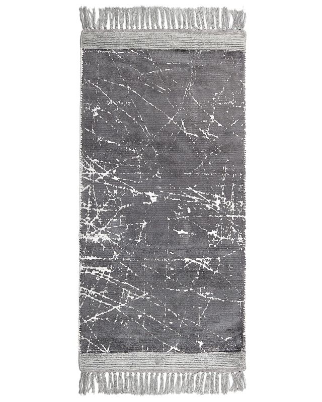 Dywan z wiskozy 80 x 150 cm szary Hanli 1 szt.