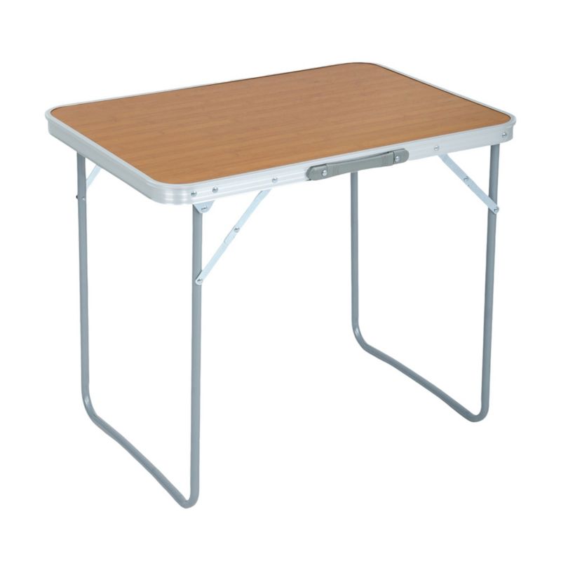 Składany stolik kempingowy ARES z aluminium o wyglądzie drewna wymiary 70x60x50 cm 1 szt.