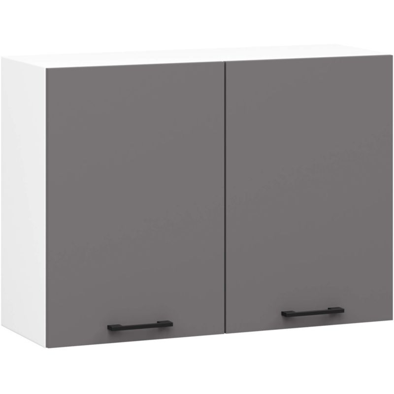 Szafka kuchenna Akord W80 system Oliwia Biała 80 cm 2 drzwi kolor Grafit Szary mat 2 półki 80x30x58 cm 1 szt.