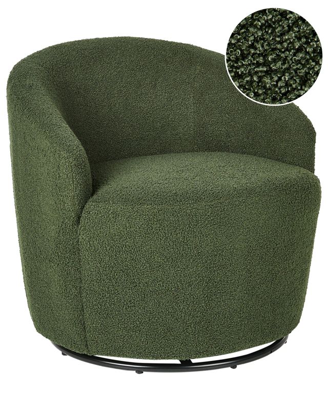 Fotel Davik Boucle Ciemnozielony 1 szt.