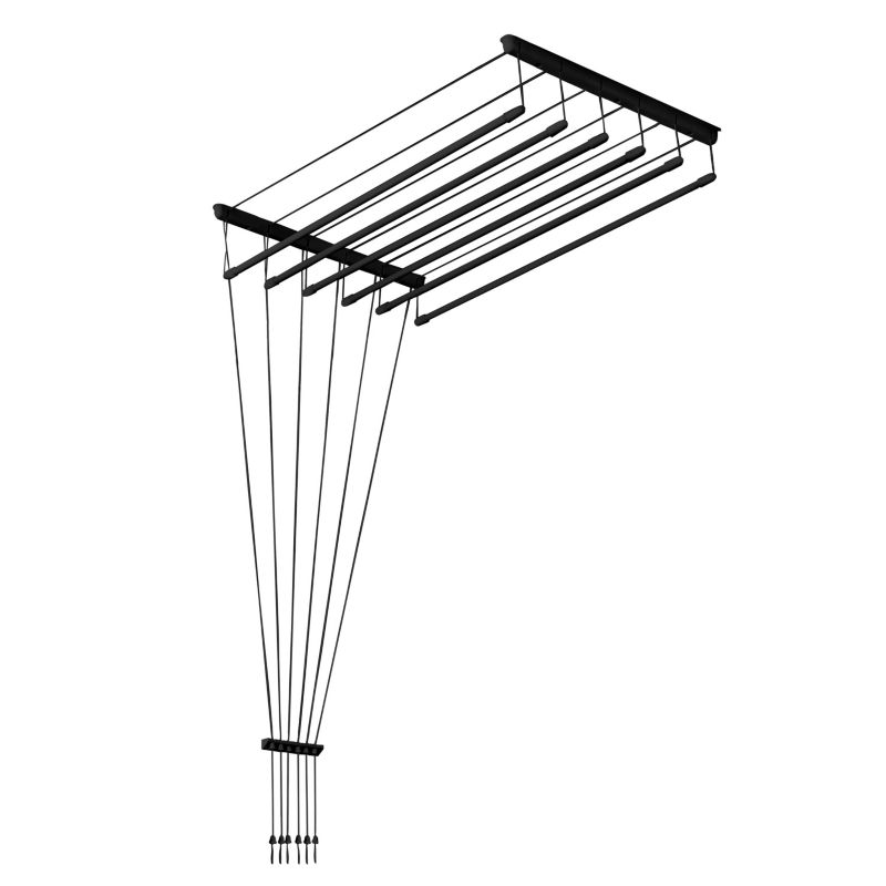 Suszarka sufitowa Sepio 6 prętów 100 cm czarna 1 szt.