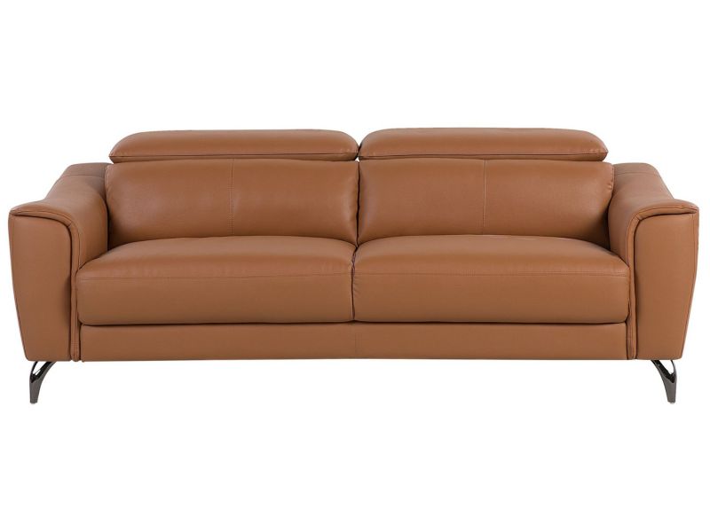 Sofa 3-osobowa skórzana brązowa Narwik 1 szt.