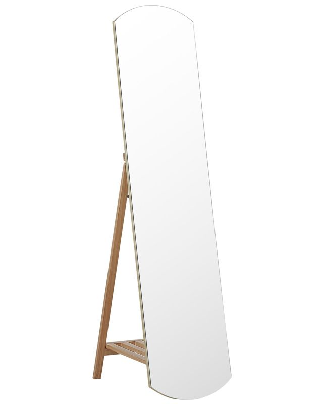 Lustro stojące z półką Cherbourg 150 cm Drewno Jasne drewno 1 szt.