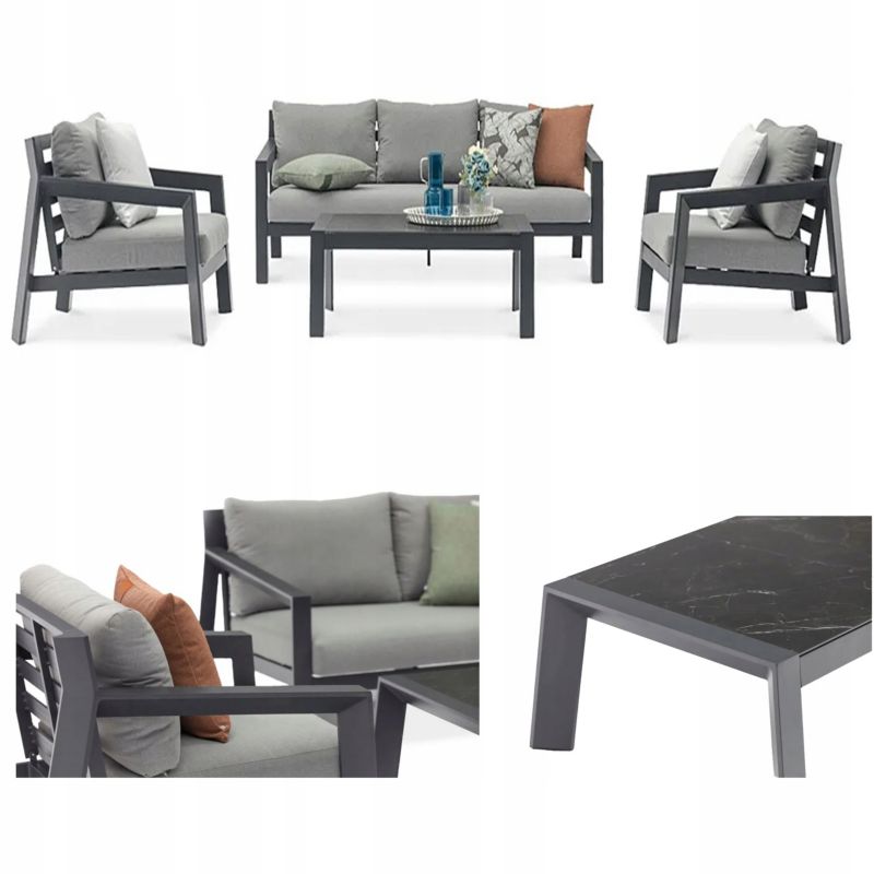 Zestaw Mebli Ogrodowych Wypoczynkowych Henderson Sofa Stolik Fotel na Taras 1 szt