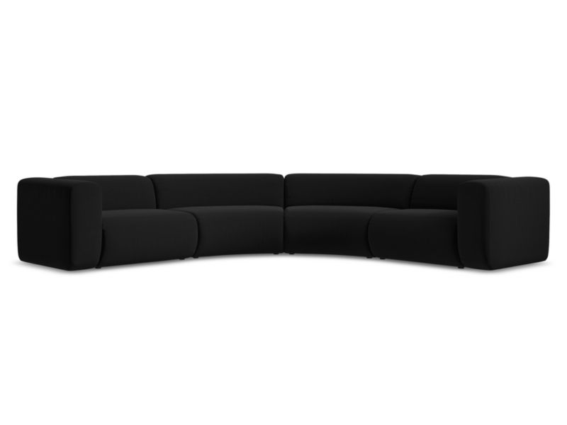 Narożnik uniwersalny Makamii Ekahi z weluru 318x318 cm czarny 1 szt.