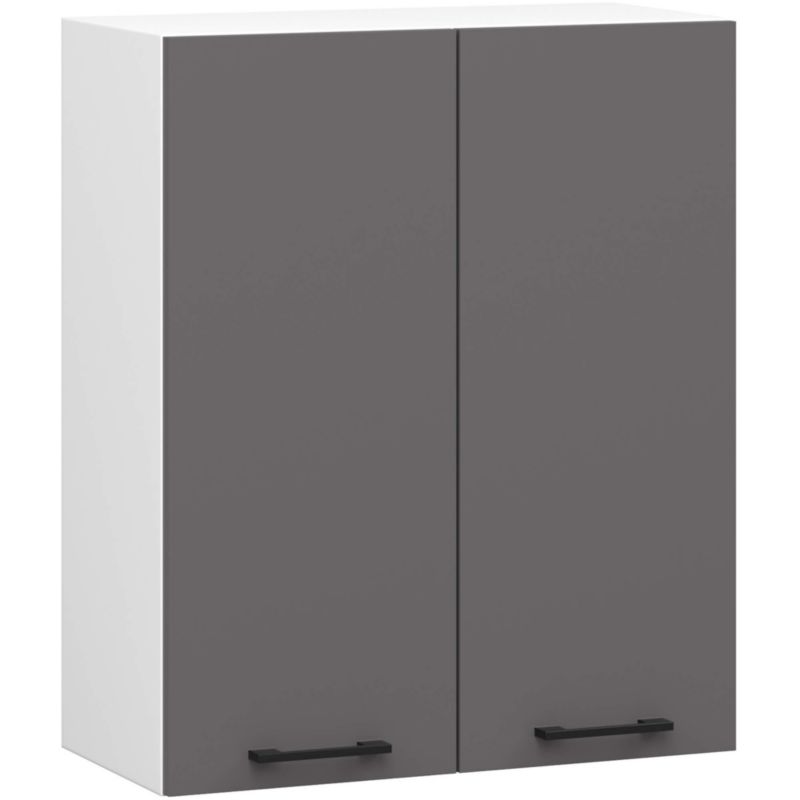 Szafka kuchenna Akord W60 system Oliwia H720 Biała 60 cm 2 drzwi kolor Grafit Szary mat 2 półki 60x30x72 cm 1 szt.