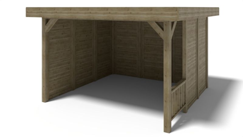 Altana ogrodowa wiata ALTANKA 4,04x4,04 m z panelami, drewniana, impregnowana, 1szt.