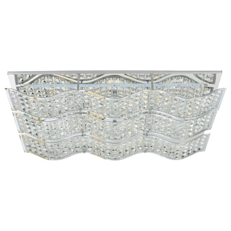 Lampa Sufitowa SPOT Light 1xLED 24W Eleganckie Połączenie Chromu z Transparentnymi Kryształami, 1 szt.